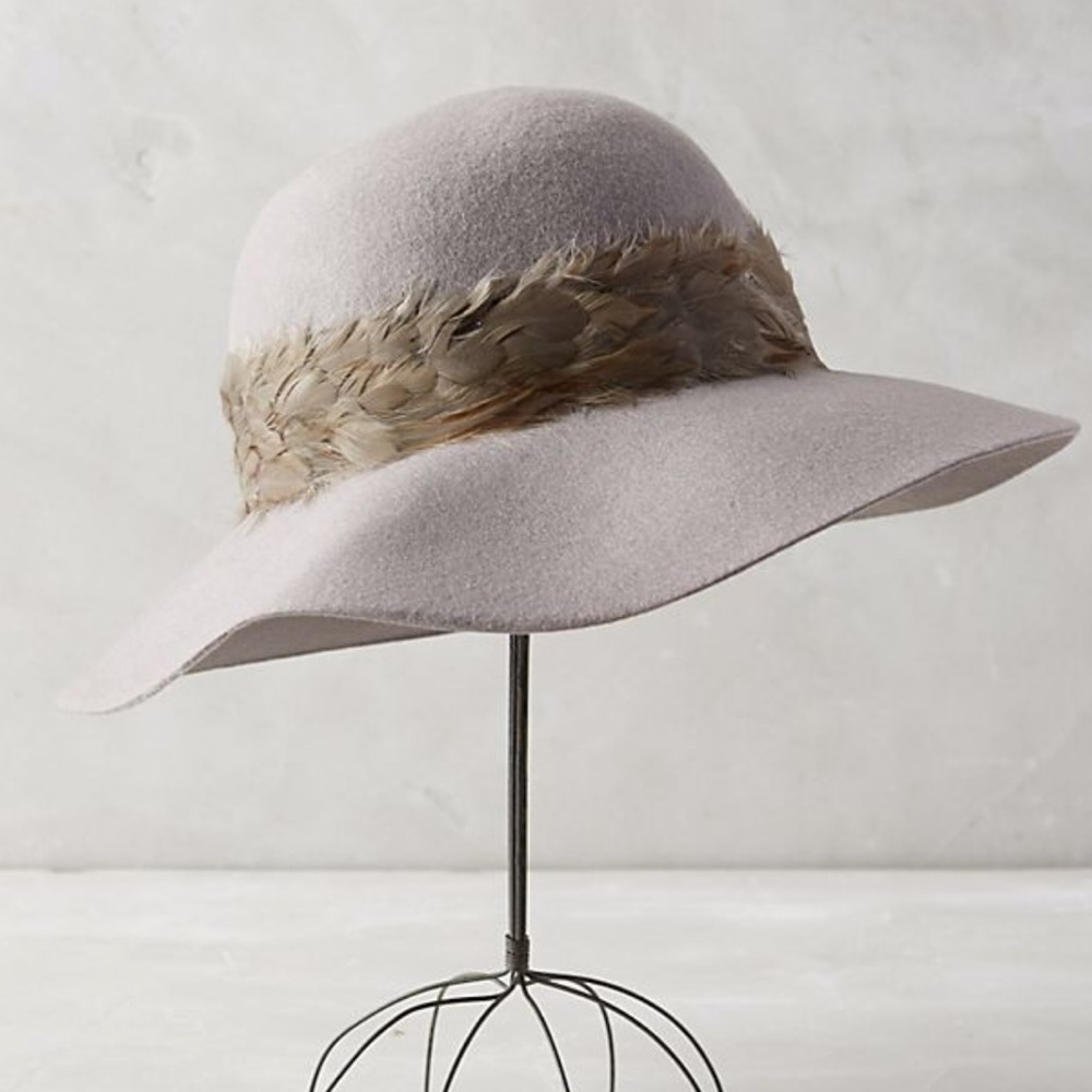 Anthropologie Plumage Floppy Hat